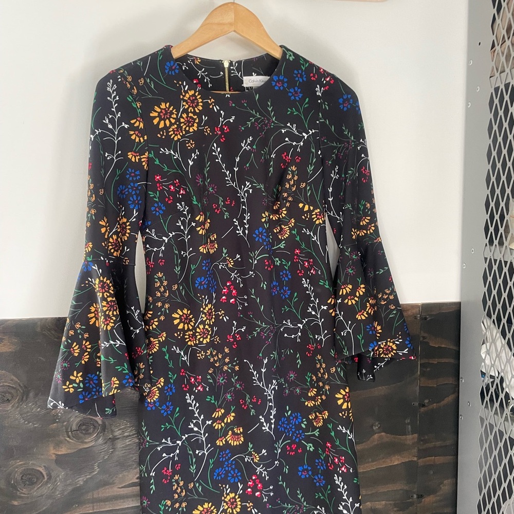 Calvin Klein Floral Black Dress